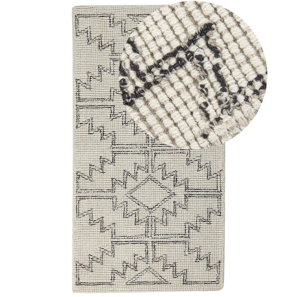 Beliani Rug Urla Beige 80 X 150 Cm Wool