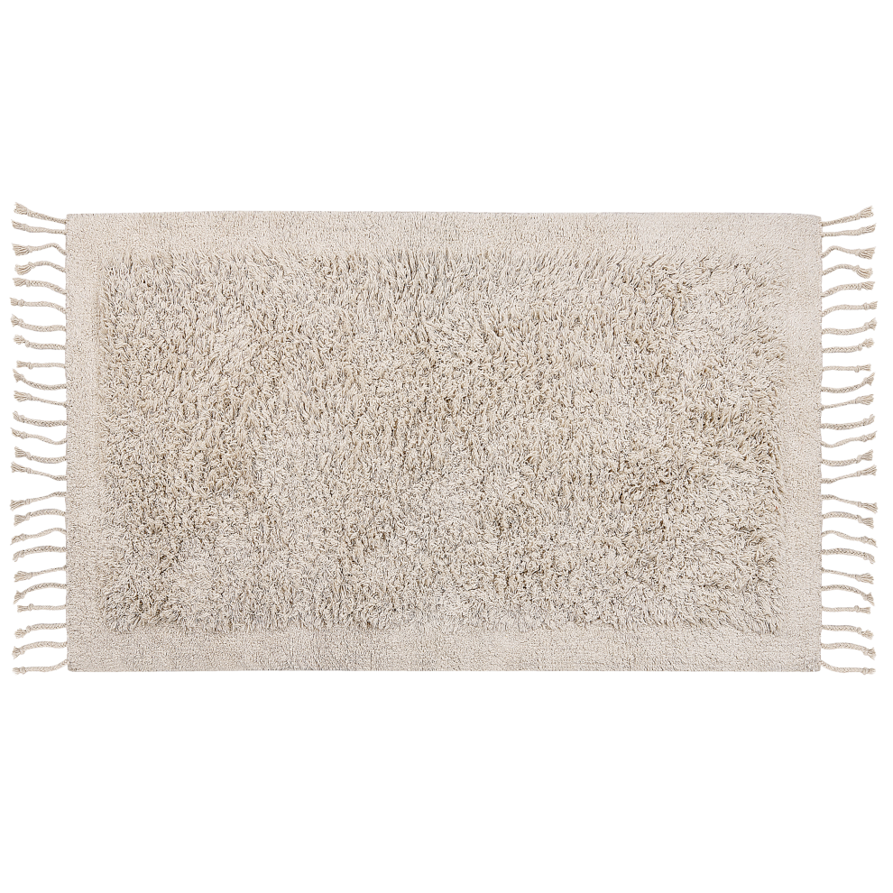 Beliani Rug Bitlis Light Beige 80 X 150 Cm Cotton