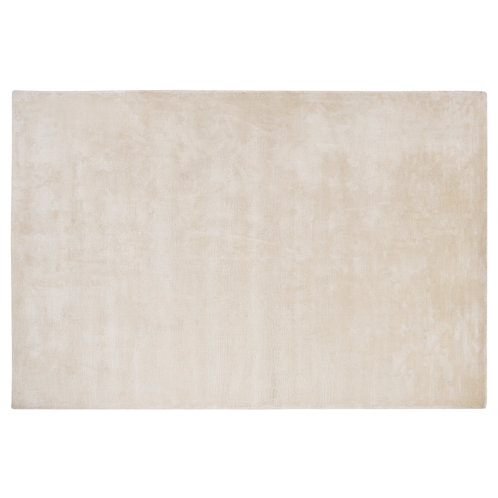 Beliani Rug Gesi Ii Light Beige 140 X 200 Cm Viscose