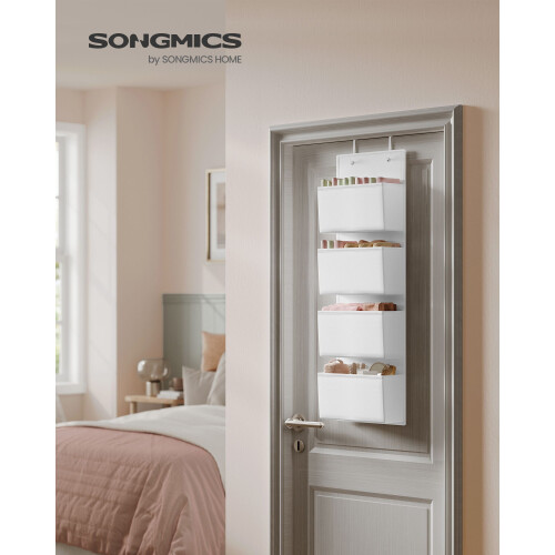 Over-Door Storage Organiser - Fabric - Cloud White - 4 Pockets 1