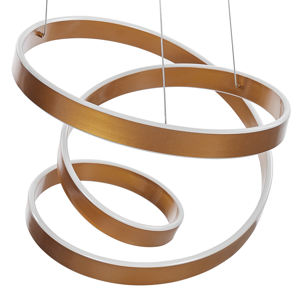 Beliani Led Pendant Lamp Wanli Metal Gold