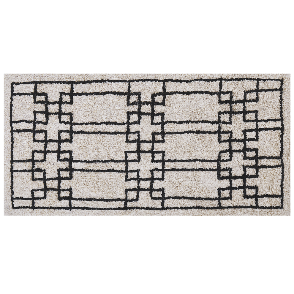 Beliani Rug Turhal Beige 80 X 150 Cm Cotton