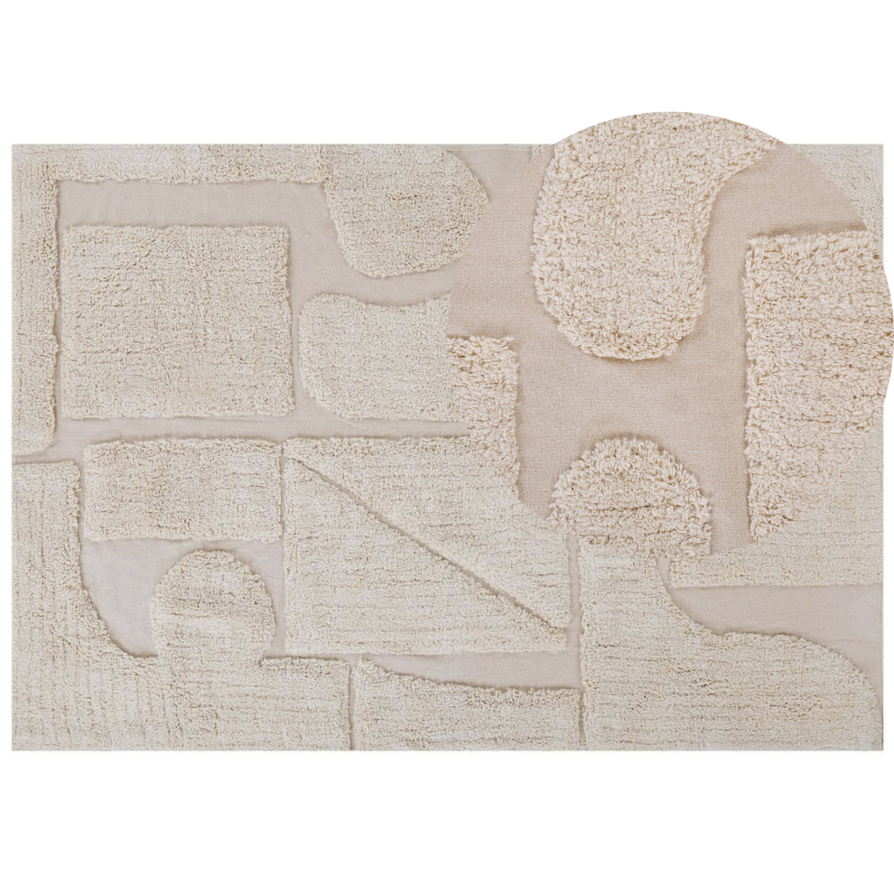 Beliani Rug Diyadin Beige 160 X 230 Cm Cotton