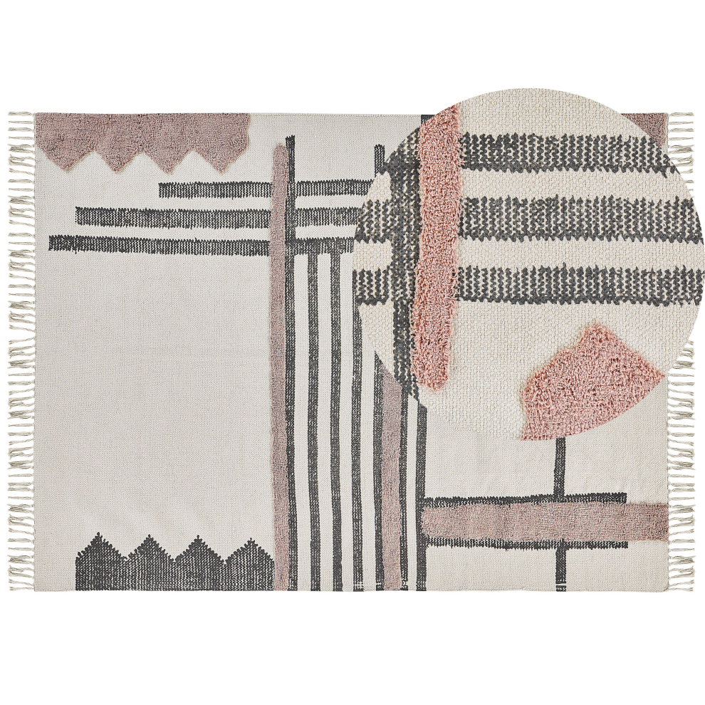 Beliani Rug Muradiye Beige 160 X 230 Cm Cotton