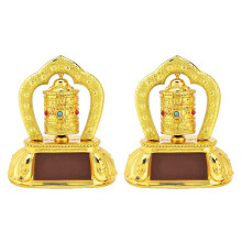 2X Solar Prayer Wheel, Car Prayer Wheel Solar Power Tibetan Buddhist Prayer Wheel Car Decoration