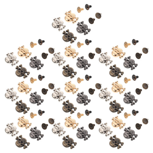 40Sets DIY Punk Skull Studs Rivet Kit Voor En Tassen