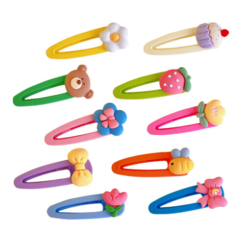 10St Haaraccessoires Kawaii Fruit Clips Assorti Kleur