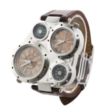 1Bruin Quartz Sportief Met Dubbele Tijdzones