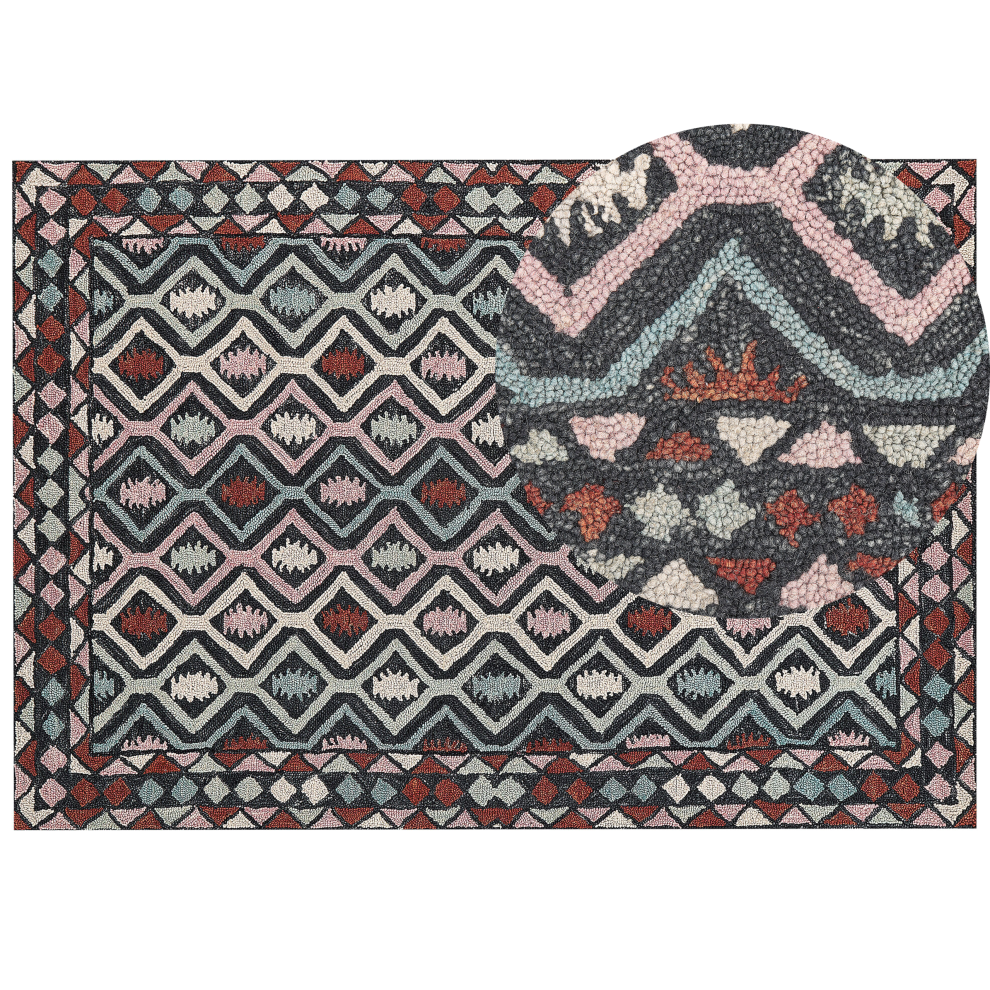 Beliani Rug Haymana Multicolour 160 X 230 Cm Wool
