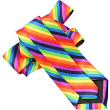 Stropdas met regenboogprint, 5 cm breed, casual kostuumstropdas voor mannen, feestaccessoire, kleurrijk regenboogdesign