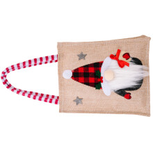 1X Kerst Stoffen Cadeauzak Met Schattig Ontwerp Voor Feest En Opslag