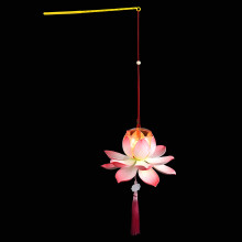 1Set Creatieve DIY Lantern Set Met Roze Lotus En Kwasten