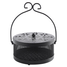 (Black) Summer Wrought Iron Fireproof Mosquito Coil Portable Mosquito Coil