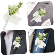 Heren trouwbroche van stof met bloemmotief, Koreaanse stijl boutonnière
