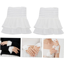 Armbanden met kanten afwerking in gotische stijl voor bruiloften, Victoriaanse kostuummouwdecoratie, elastische kanten manchetten