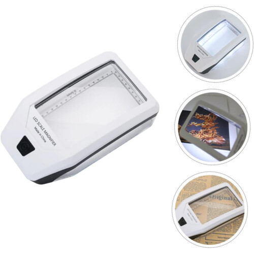 Draagbare LED-vergrootglas met lichtlezing, magneetscoop, valutadetector en antislip vergrootlens. 1