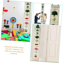 Lengtemeter voor aan de muur, groeimeter voor jongens en meisjes, bedrukt met plantenmotief, decoratie voor thuis.