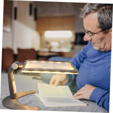 48 LED-verlichte vergrootglas voor hand- en tafelgebruik, leesvergrootglas met grijs frame