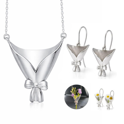 Collier de fleurs personnalisable avec pendentif petit-Argent 2 2
