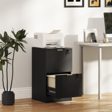 Filing Cabinet, File Cabinet with 2 Lockable Drawers and Hanging Rails