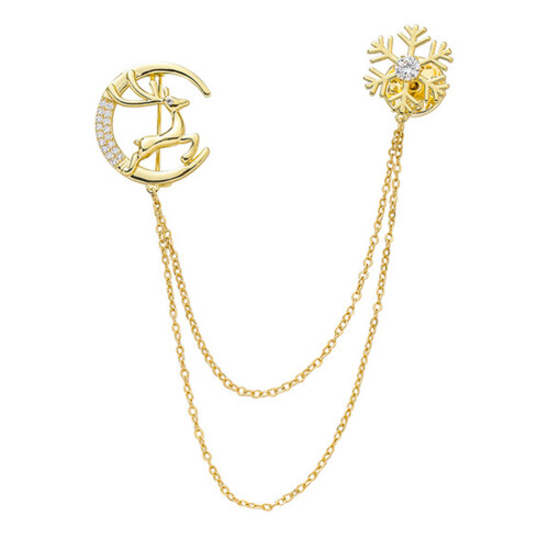 1Corsage Goudkleurige Elk Broche Kleding