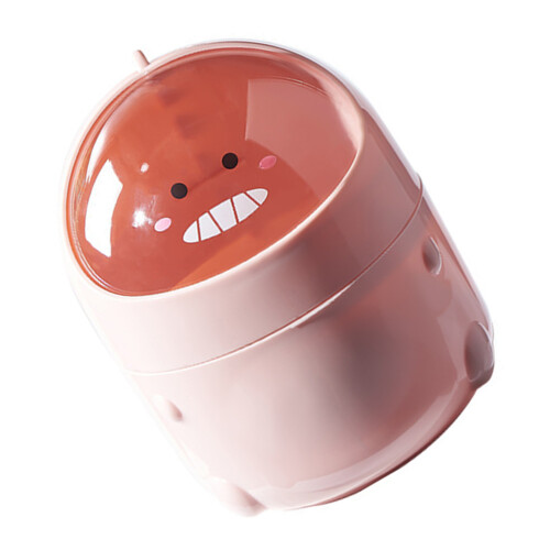 1Roze Mini Prullenbak Desktop Flip-Top Handige Afvalbak
