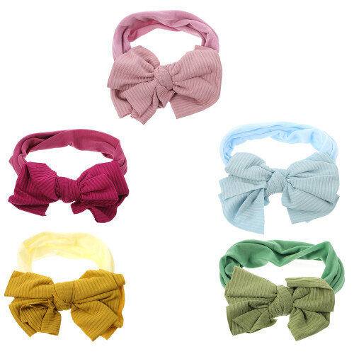 5St Nylon Baby Hoofdbanden Elastisch Multikleur Decoratie
