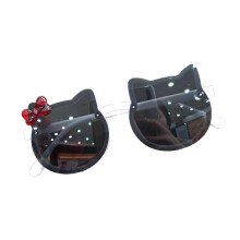 Gafas de sol infantiles con protección UV, cómodas, con forma de gato de dibujos animados, polarizadas, para niñas, color negro y blanc
