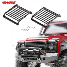 Cubierta metálica para faros delanteros AJRC de 2 piezas para TRX4 Defender, rejilla para cubierta de faros delanteros, compatible con