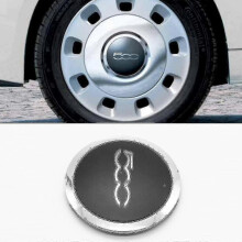 Tyylikäs hopeanvärinen 56 mm:n keskikapseli, yhteensopiva Fiat 500:n kanssa