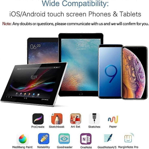 Γραφίδα 1ης γενιάς συμβατή με iPad (2018-2023), Απόρριψη παλάμης, Ευαισθησία κλίσης, Γ 2