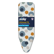 Minky Universal Ironing Board Cover Up to 125 x 45cm, Elasticated, UK Made