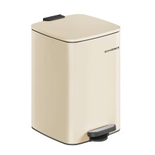 SONGMICS Steel Pedal Bin, 5.2-Gallon (20 L) Trash Bin with Inner Bucket, Soft Cl