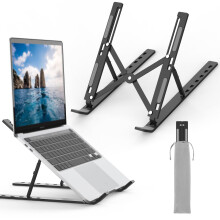 GRIFEMA Laptop Stand for Desk, 7-Angle Adjustable Laptop Riser, Portable Foldabl