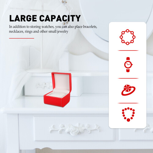 PU Watch Storage Box Rood Horloges En Sieraden 2