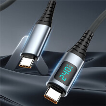 240-W-Schnellladekabel Typ C auf Typ C mit PD 3.1-Digitalanzeige, USB-C-Datenkabel für 15 und 16, für , für und Laptops