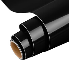 IModeur Glossy Black Permanent Vinyl Roll - 30.5 x 153 cm Black Vinyl for Mug, C