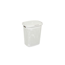 Addis Faux Rattan 50 Litre Family Laundry Clothes Washing Hamper Bin with Lid, M