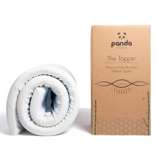 Panda Gel Infused Memory Foam Bamboo Mattress Topper - EU Emperor | 5cm Thick | Medium Firm Softness | Orthopaedic Neck, Spine, Hip Support | Adjust