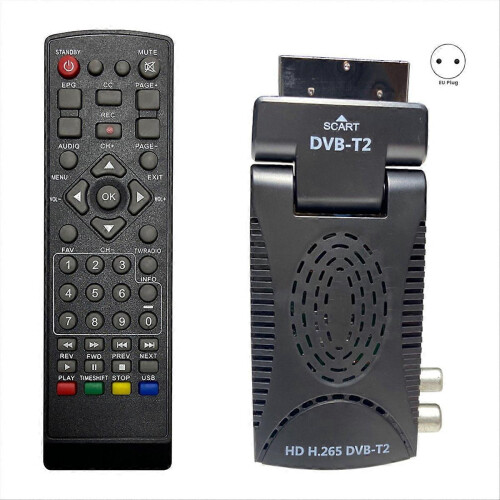 DVB-T2 Full HD digitale terrestrische tv-decoder met EPG-settopbox en EU-stekker. 2