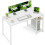 ODK Desk with Storage Shelves, Small Computer Desk, 120 x 48 cm, White 1