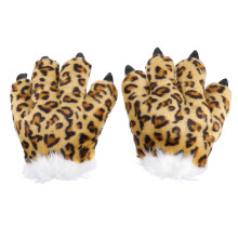 1Paar Dieren Poot Handschoenen Luipaardprint Warm En Stijlvol