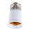 E27 to E27 Bulb Holder Silver Tone White Adapter Extender 1