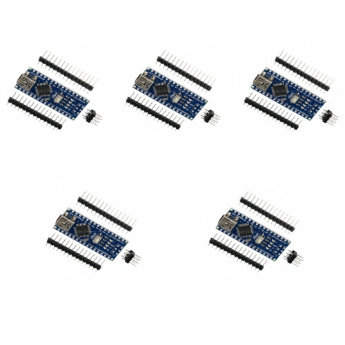 5 x Nano V3.0, Arduino Compatible Nano Board, CH340 USB Interface, ATmega328P Microcontroller, Mini USB