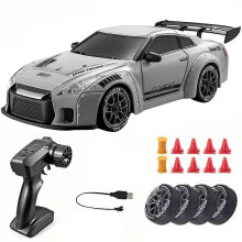 Auto RC da drift in scala 1:24 con telecomando e luci a LED, 2,4 GHz, velocità massima 20 km/h, pneumatici da drift, veicolo sportivo d