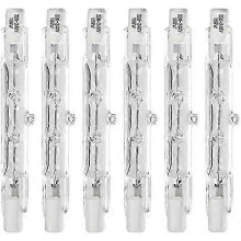 Confezione da 6 lampadine alogene da 78 mm e 150 W, compatibili con portalampade R7S e proiettori a doppio attacco tipo J, adatte per i