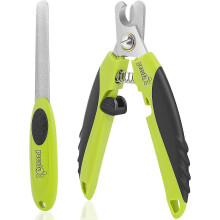 Tagliaunghie per cani e gatti Pecute 2 in 1, tagliaunghie con lima, forbici per unghie professionali e sicure, per cani di taglia grand