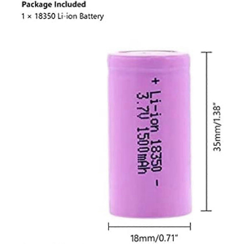 18350 1500mah 3.7V, Επαναφορτιζόμενη 10A για προβολείς, κάμερα LED, ηλεκτρονικές κλειδα 1
