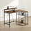 Homcom HOMCOM L Shaped Desk with LED Lights and Storage, Rustic Brown 2