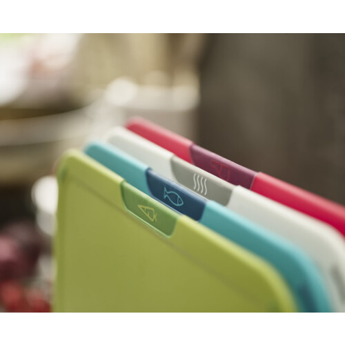 Joseph Joseph Joseph Joseph Duo Icon 4-piece Colour Coded Chopping Board Set with Storage Stan 1